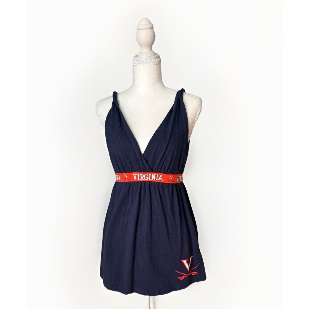 University of Virginia UVA Cavaliers Navy Deep V Empire Waist Tank Top Women’s S